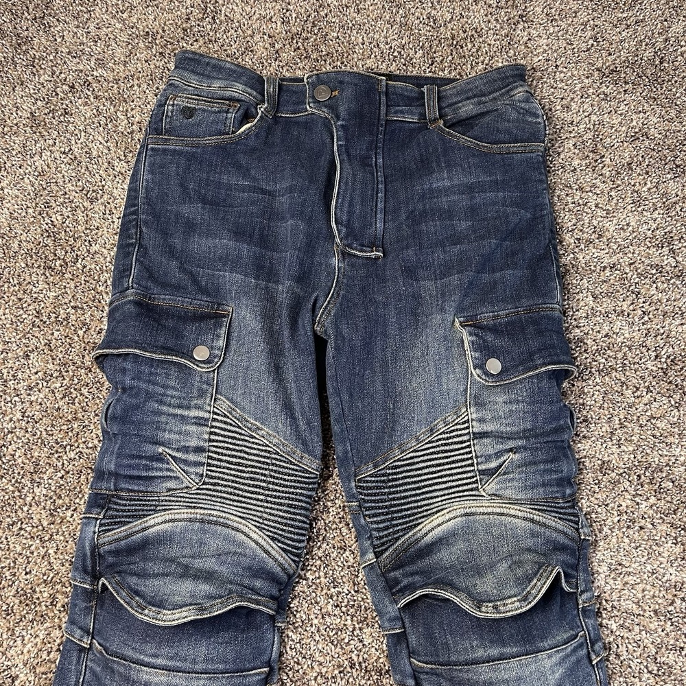 NBT Clothing Jeans Men Sz 30x31 H/K Type B Motorcycle Blue Biker Pants WITH PADS - Picture 2 of 16